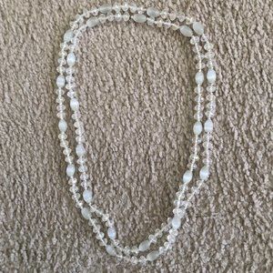 White Glass beaded necklace